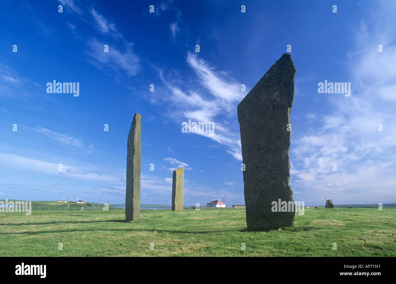 Le pietre di Stenness, Orkney Islands. Foto Stock