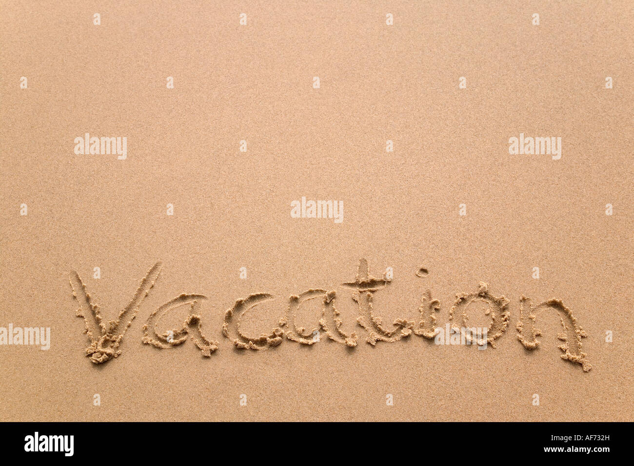 Vacanza manoscritte sabbia in abbondanza di spazio di copia Foto Stock