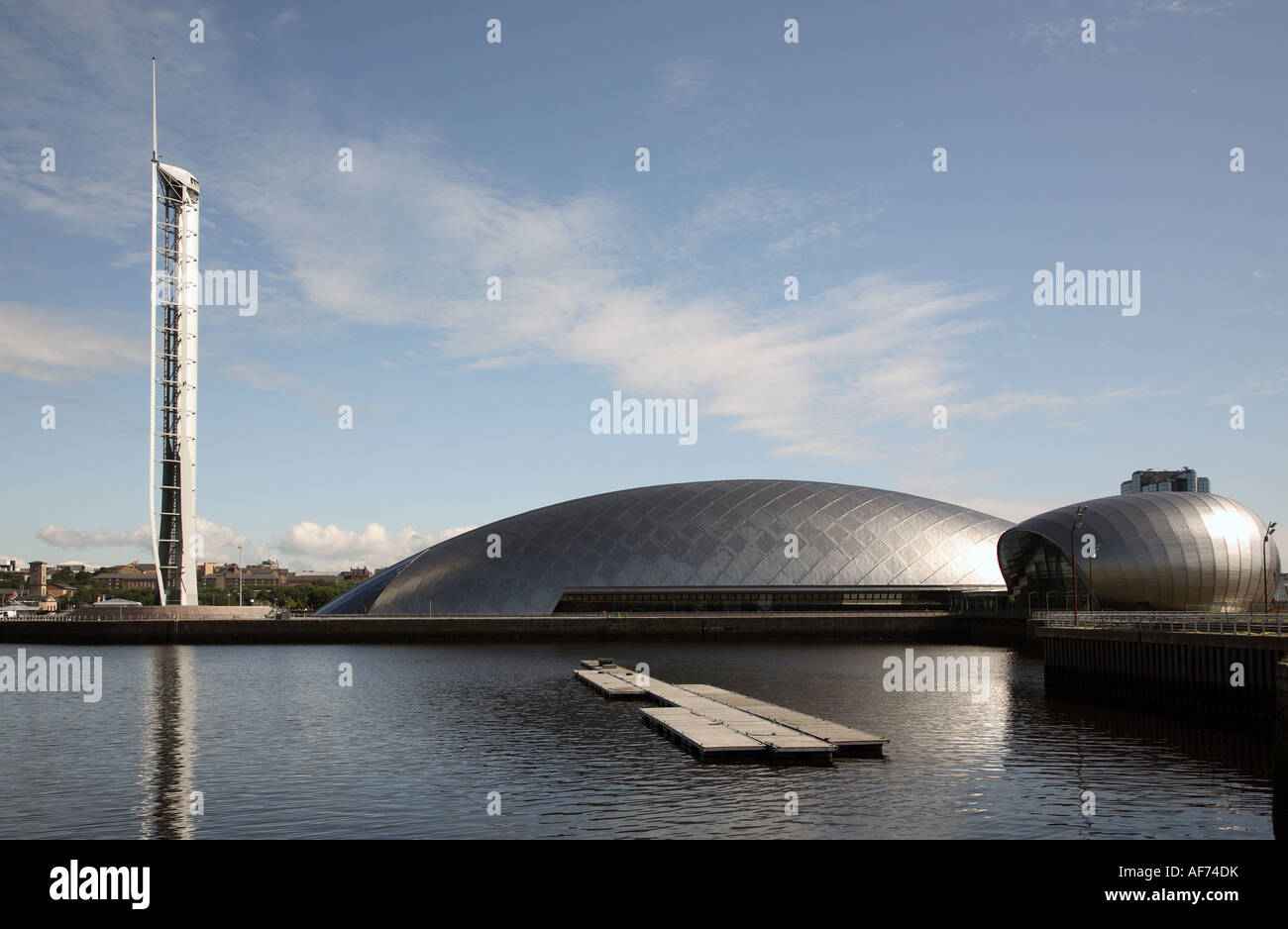 Il Glasgow Science Centre mostra originale Govan bacino del dock Foto Stock