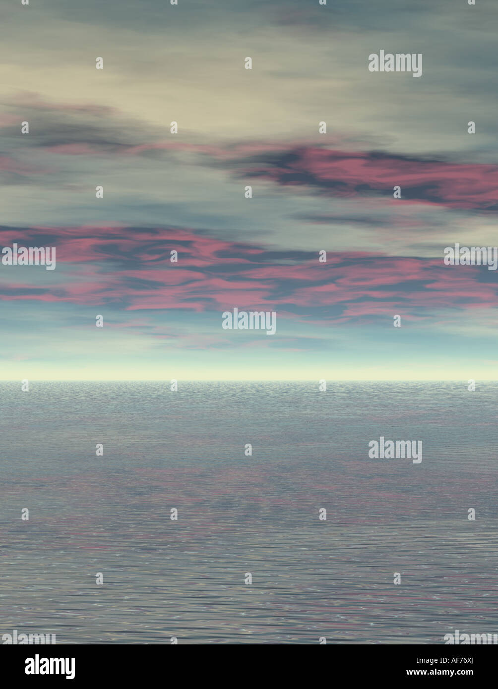 3d reso seascape evocando la frase cielo rosso di notte sailer del piacere Foto Stock