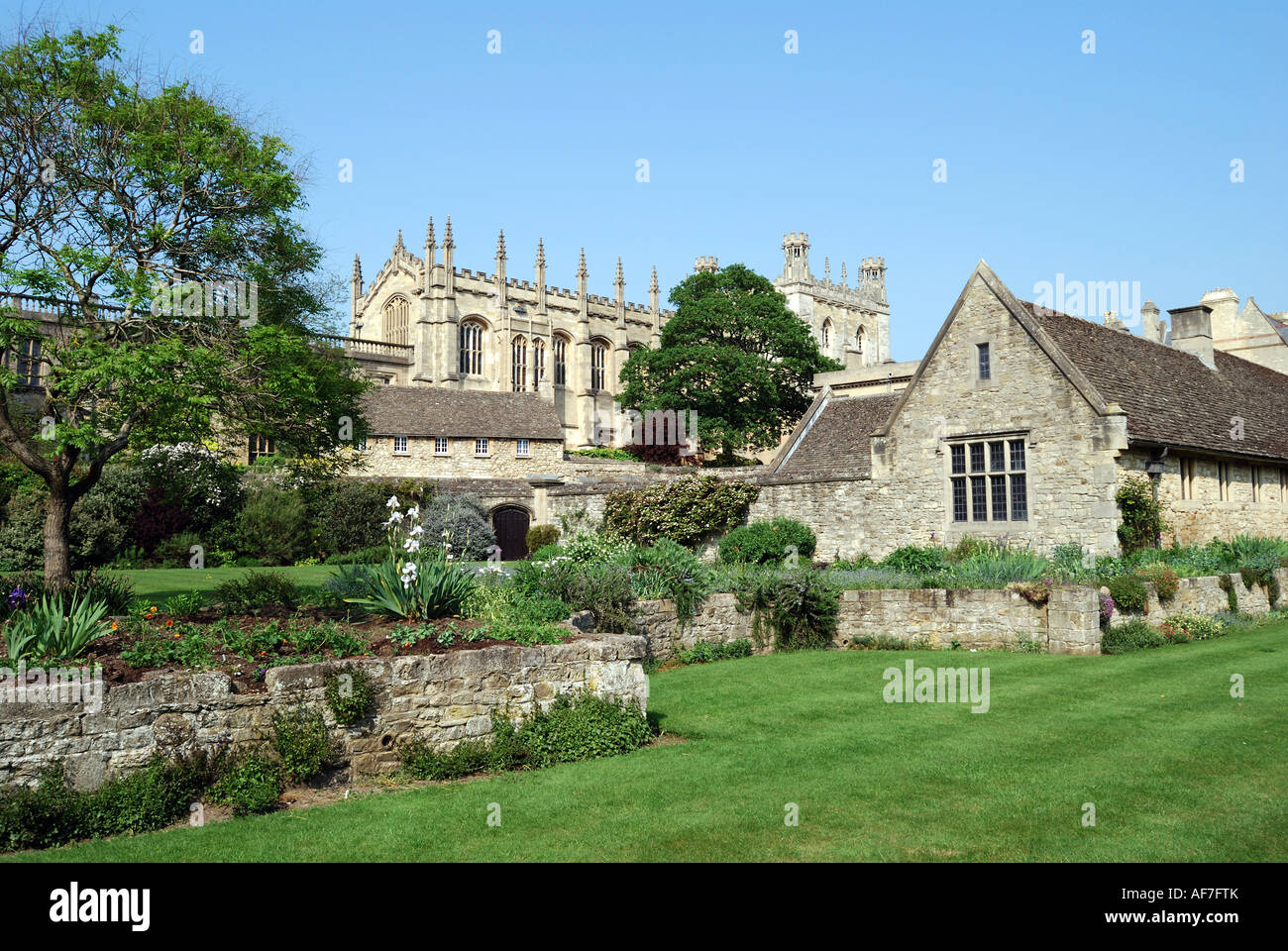 Christ Church College da War Memorial Gardens, Oxford, Oxfordshire, England, Regno Unito Foto Stock
