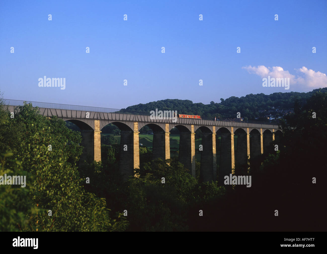 Acquedotto Pontcysyllte Llangollen Canal Trevor nelle vicinanze del Llangollen costruito da Thomas Telford Wrexham North Wales UK Foto Stock