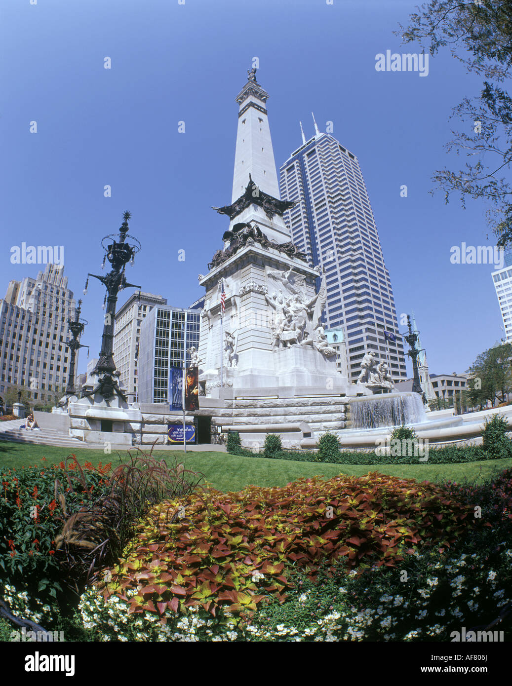 Soldati marinai monumento fontana (©BRUNO Schmitz 1888) Monument Circle Indianapolis in Indiana USA Foto Stock