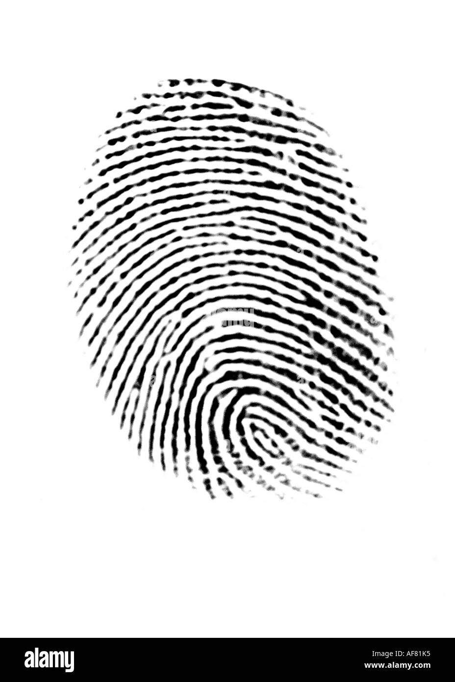 A prova di impronte digitali e dati biometrici Concept Foto Stock