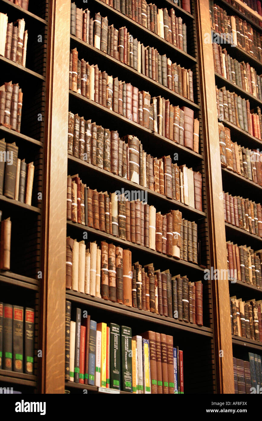 Libri in biblioteca nel Rito Scozzese tempio, Washington DC, America, STATI UNITI D'AMERICA Foto Stock