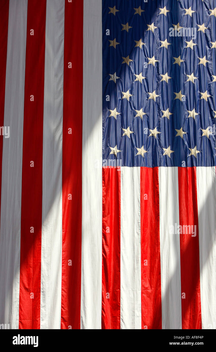 Close up della bandiera americana, a stelle e strisce, Washington DC, Stati Uniti, STATI UNITI D'AMERICA Foto Stock