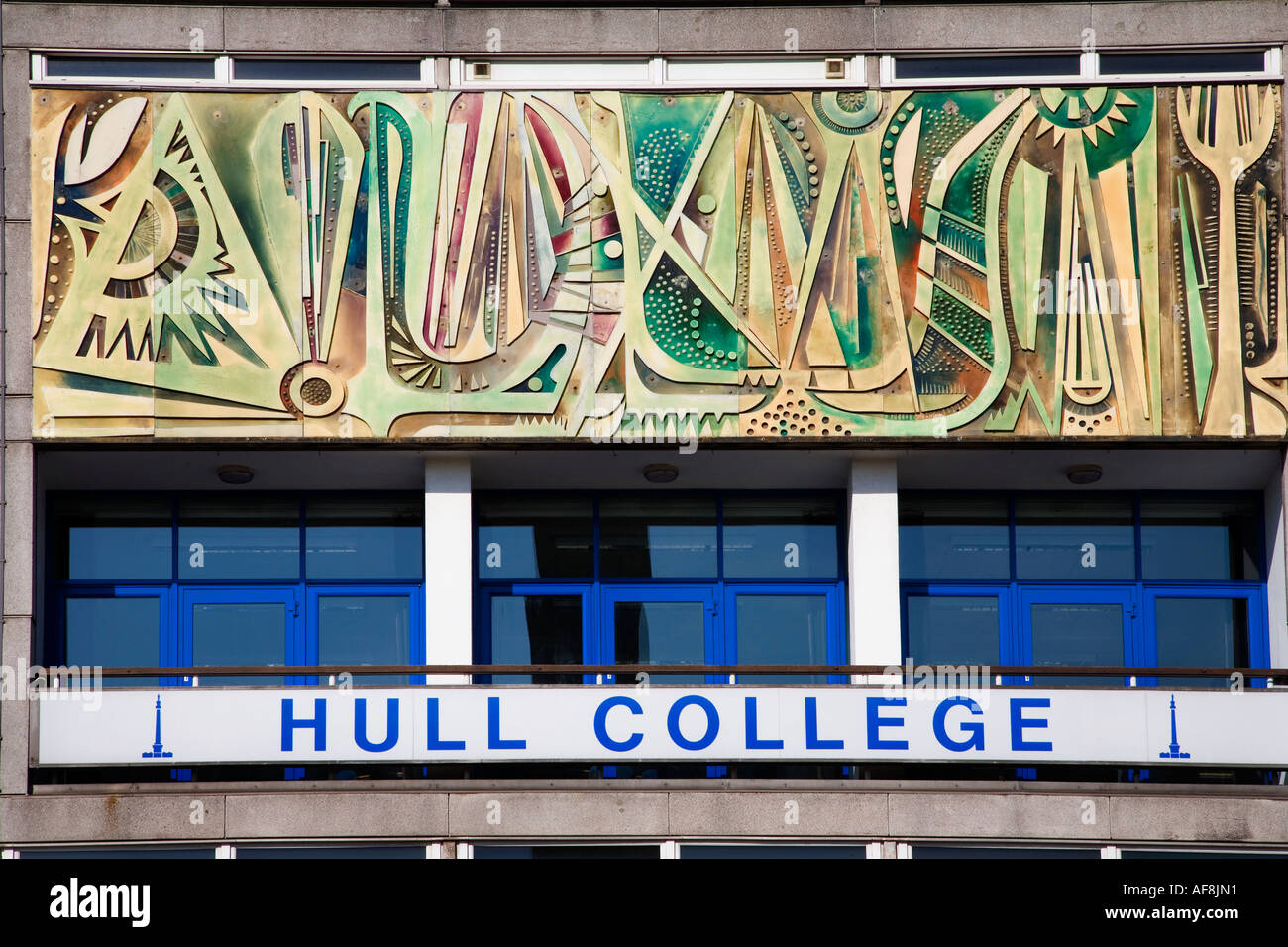 Dettaglio sulla facciata del Collegio di scafo a Kingston upon Hull East Yorkshire Inghilterra Foto Stock