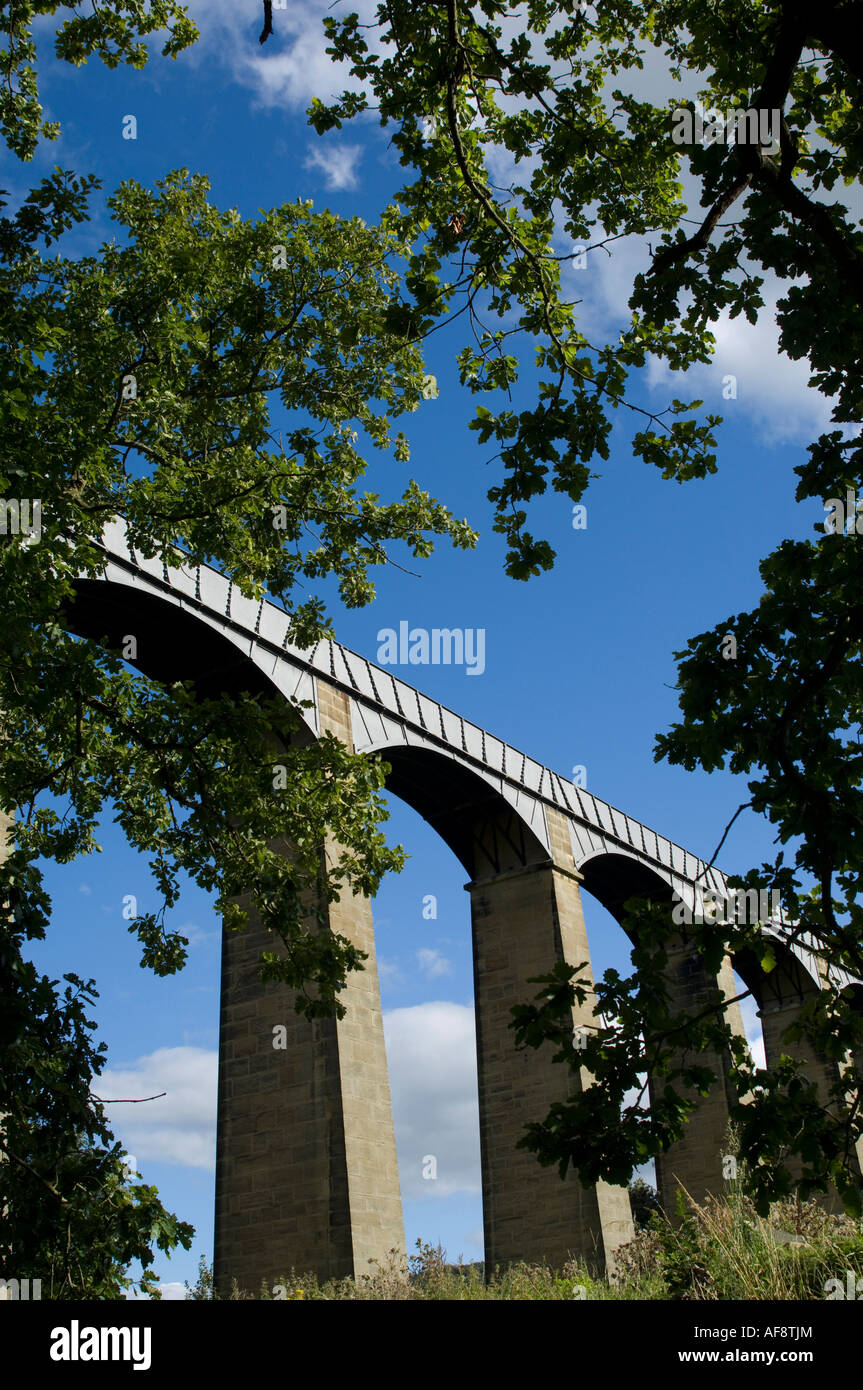Acquedotto Pontcysyllte llangollen canal progettato da Thomas Telford Pontcysyllte Galles del nord Foto Stock