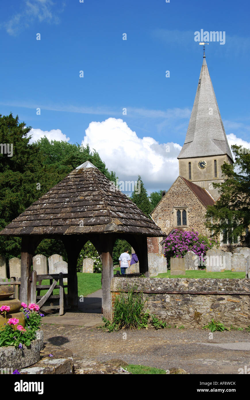 St James Church, Shere, Surrey, England, Regno Unito Foto Stock