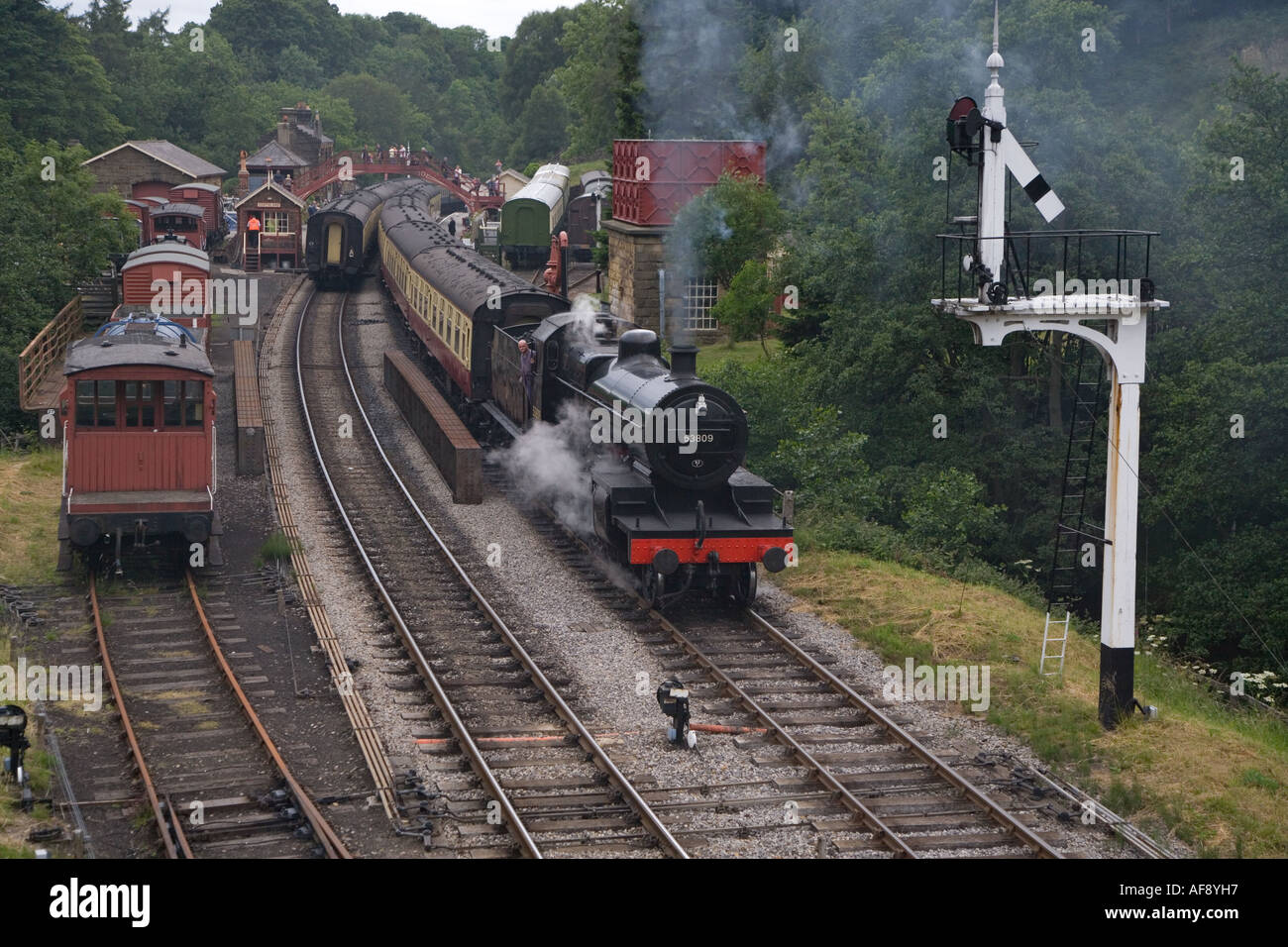 Stazione di Goathland North Yorks Steam Railway Regno Unito Luglio Foto Stock