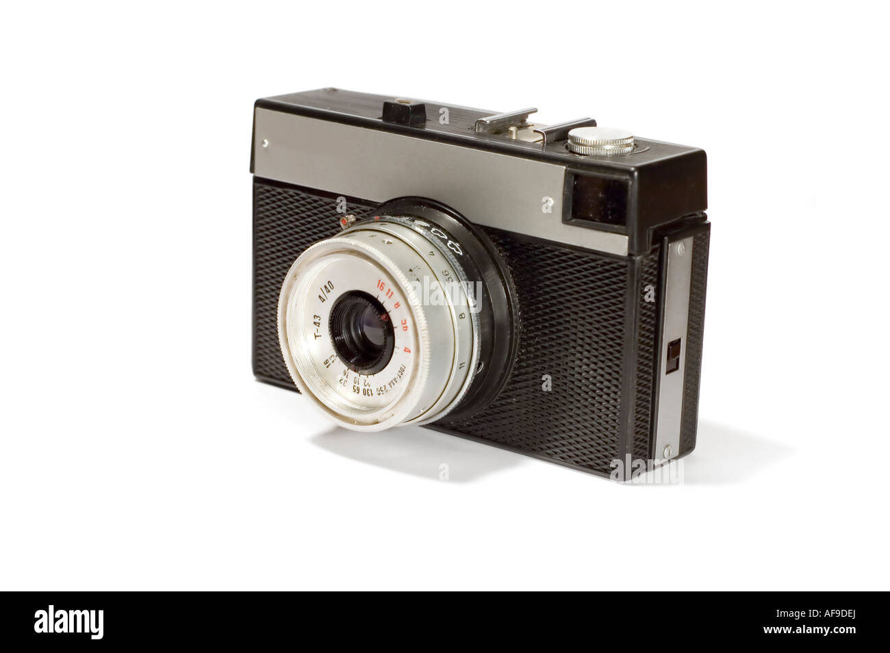 Oggetto di serie su bianco isolato vecchia macchina fotografica Foto Stock