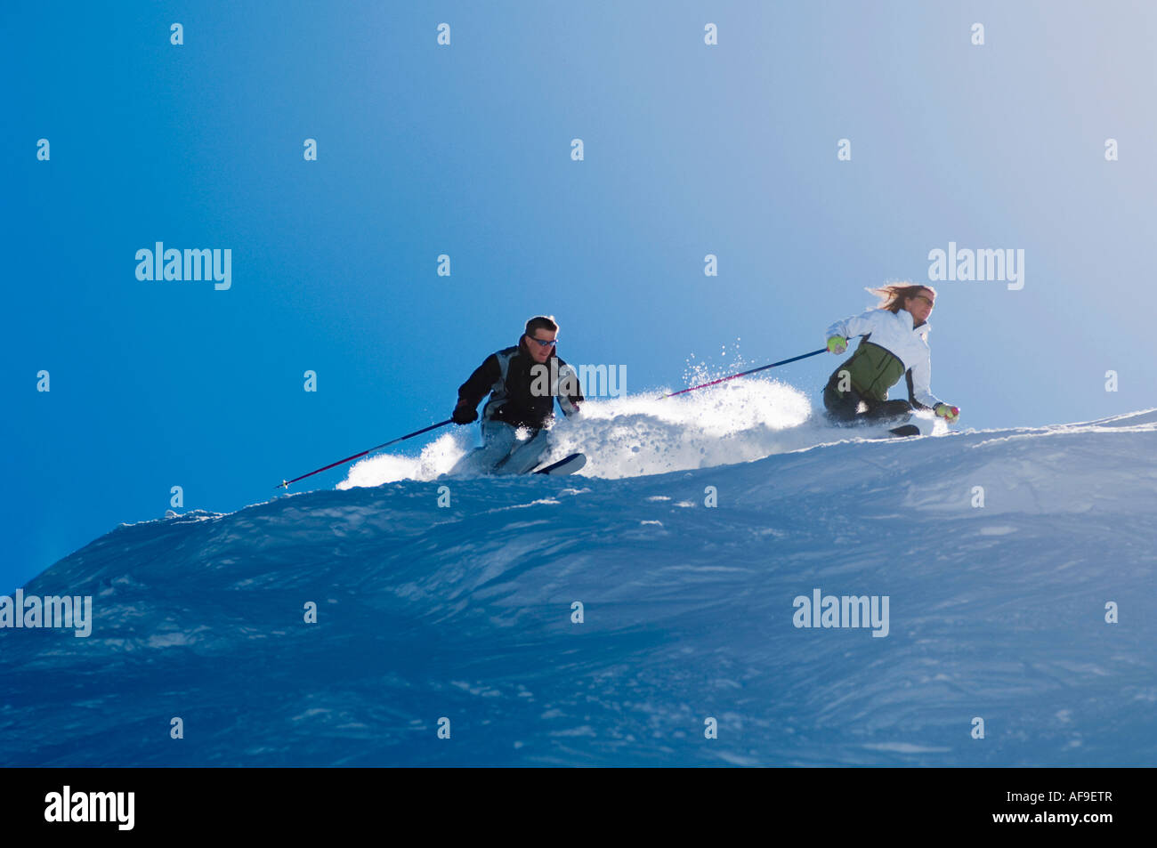 Austria Salisburghese e in un paio di sci in montagna Foto Stock