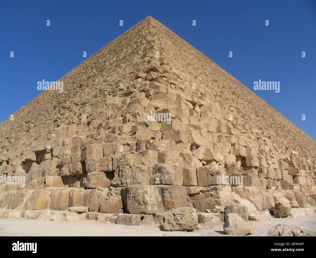 Close-up shot di uno dei grandi piramidi di Giza in Egitto, Kairo, Giza, Gizeh, Giseh Foto Stock