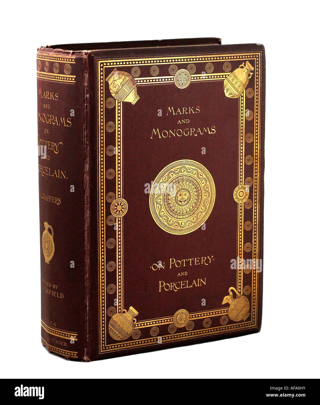Vecchio Libro Marchi e monogrammi su ceramiche e porcellane solo uso editoriale Foto Stock