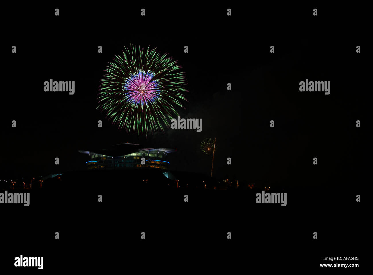 Fuochi d'artificio concorso al Putra Jaya, Malaysia Foto Stock