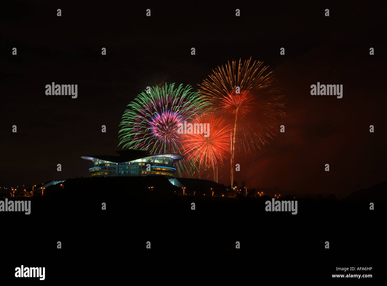 Fuochi d'artificio concorso al Putra Jaya, Malaysia Foto Stock