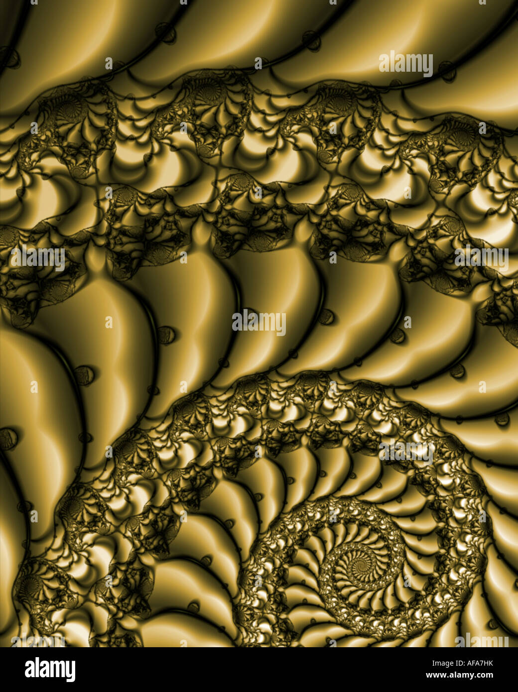 Abstract frattale somigliante a merletti antichi ricami su seta Foto Stock