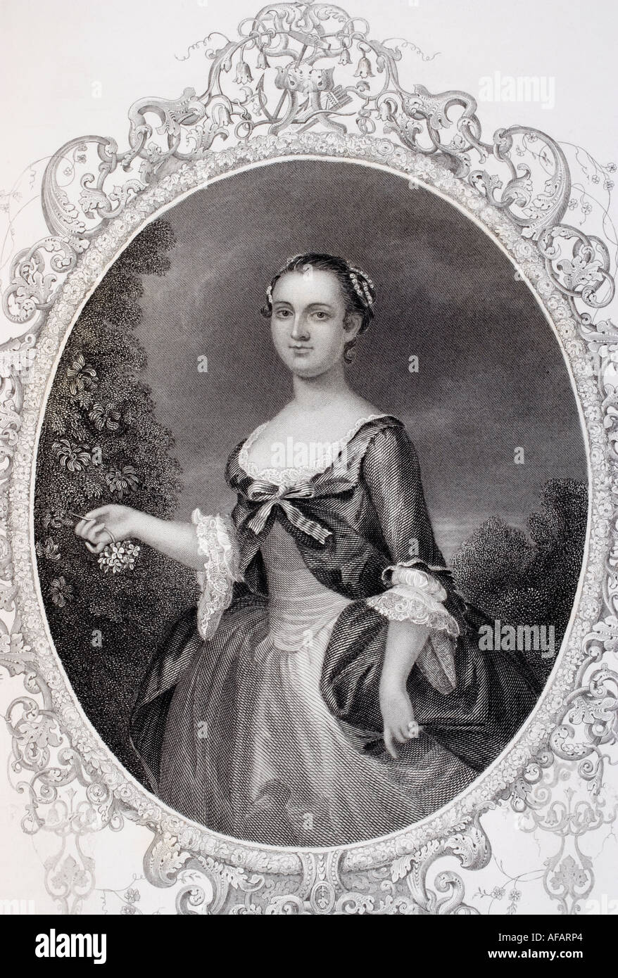 Martha Washington, Martha Dandridge Custis Washington, 1731 - 1802. Moglie Di George Washington. Foto Stock