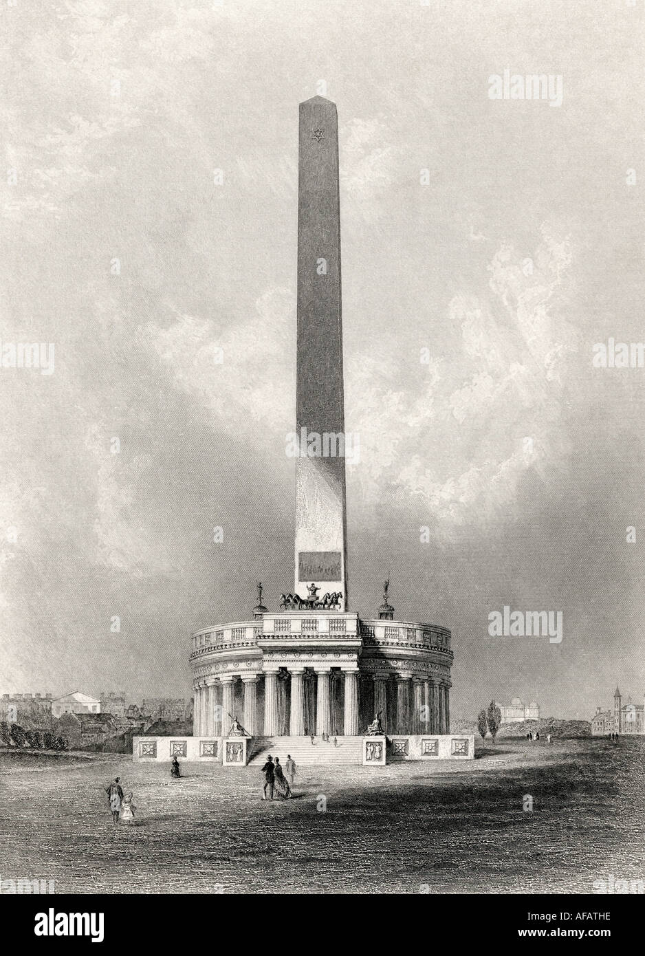 Il Washington National Monument, Washington, DC, USA nel 19th secolo. Foto Stock