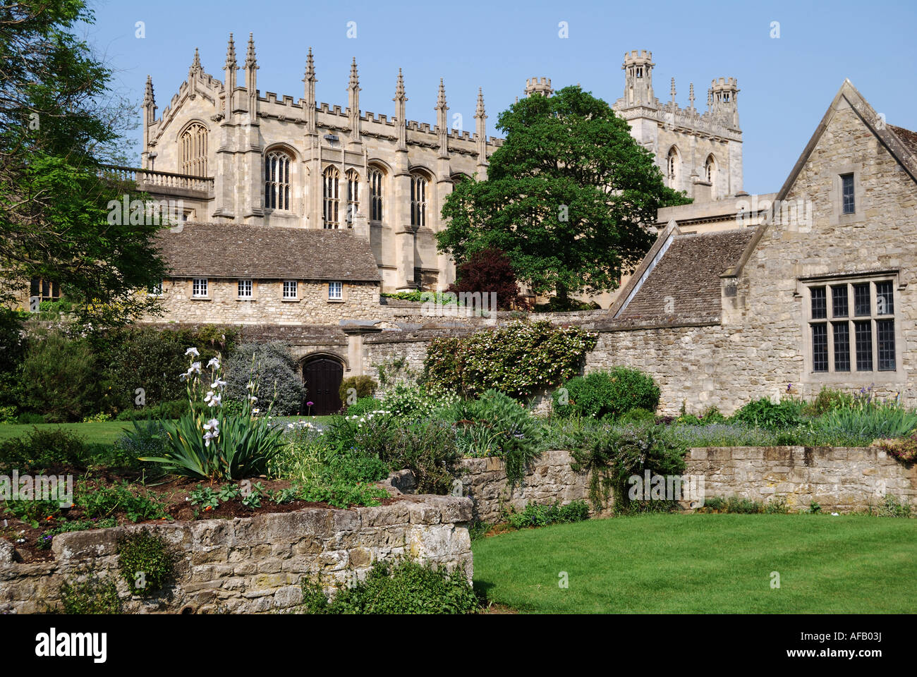 Christ Church College da War Memorial Gardens, Oxford, Oxfordshire, England, Regno Unito Foto Stock