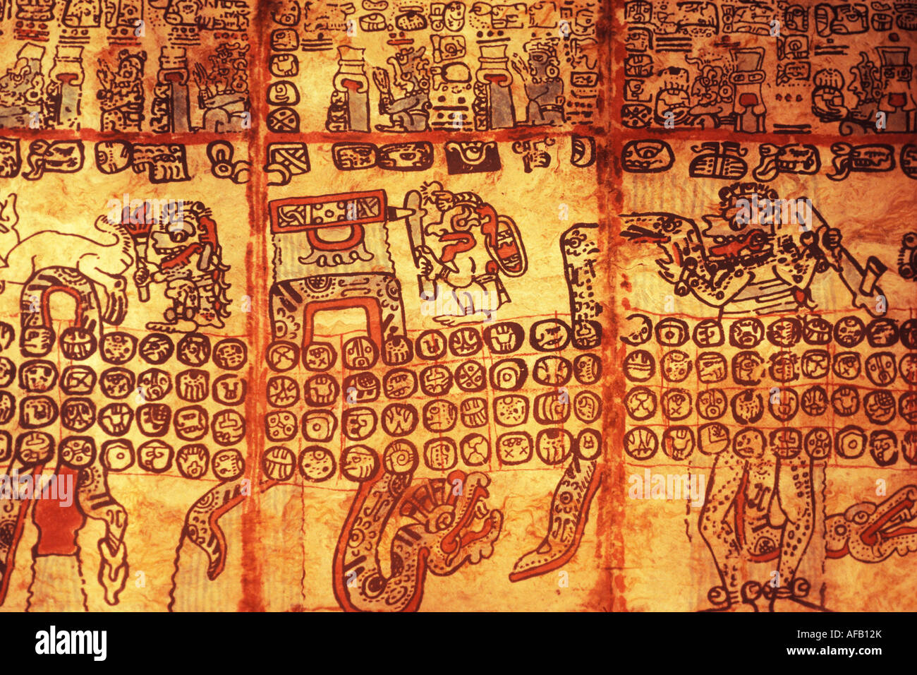 Maya codices indiano Museo Archeologico di Cancun Quintana Roo MEXICO Foto Stock