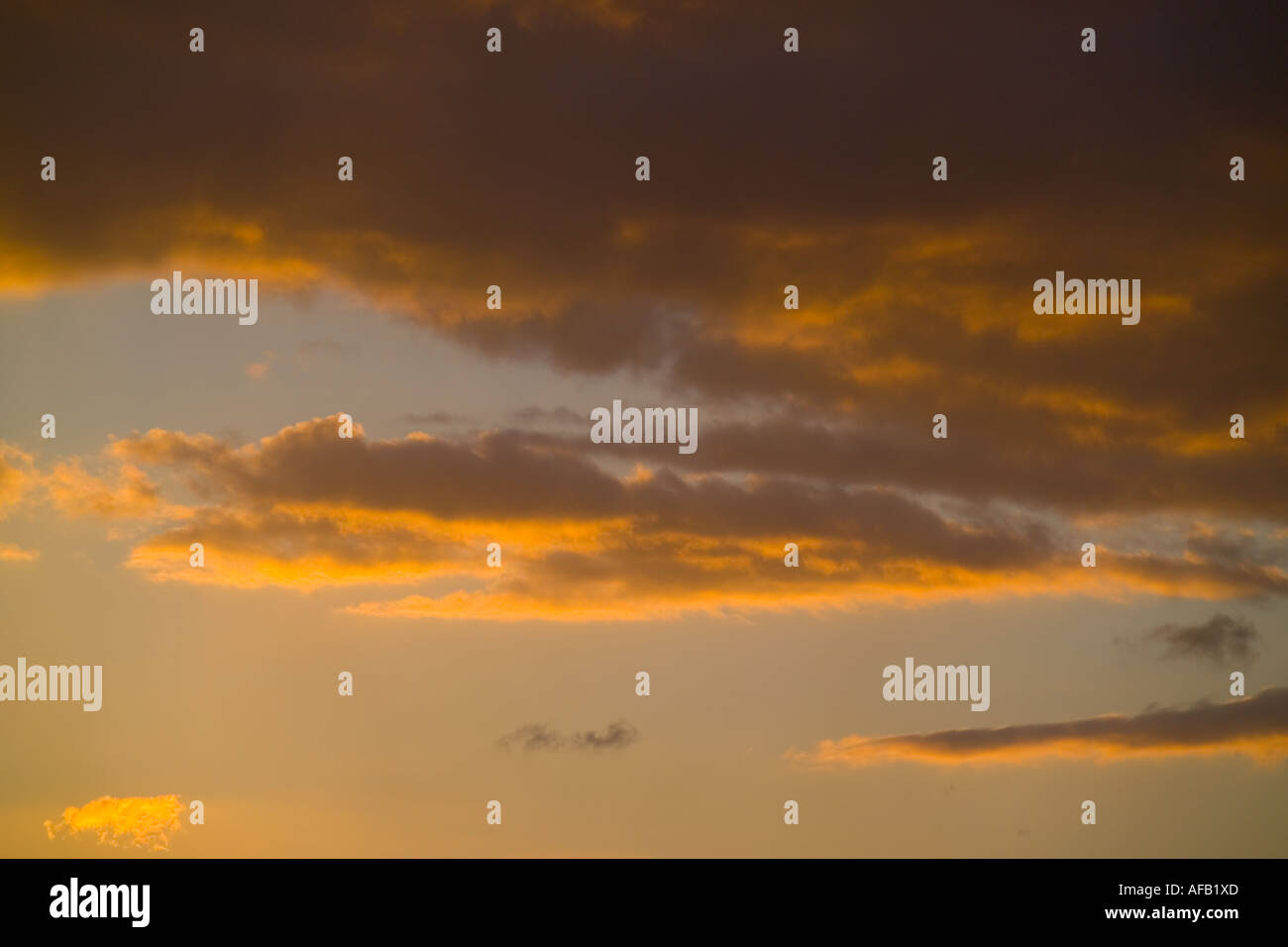 Nuvole al tramonto Foto Stock