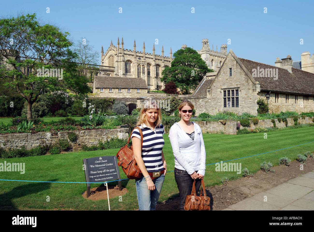 Christ Church College da War Memorial Gardens, Oxford, Oxfordshire, England, Regno Unito Foto Stock