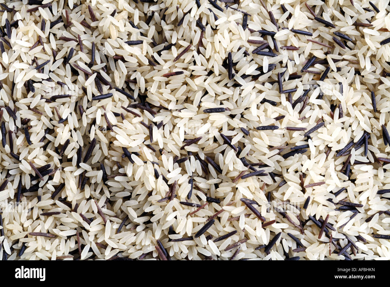 Riso selvatico e di riso a grani lunghi, close-up Foto Stock