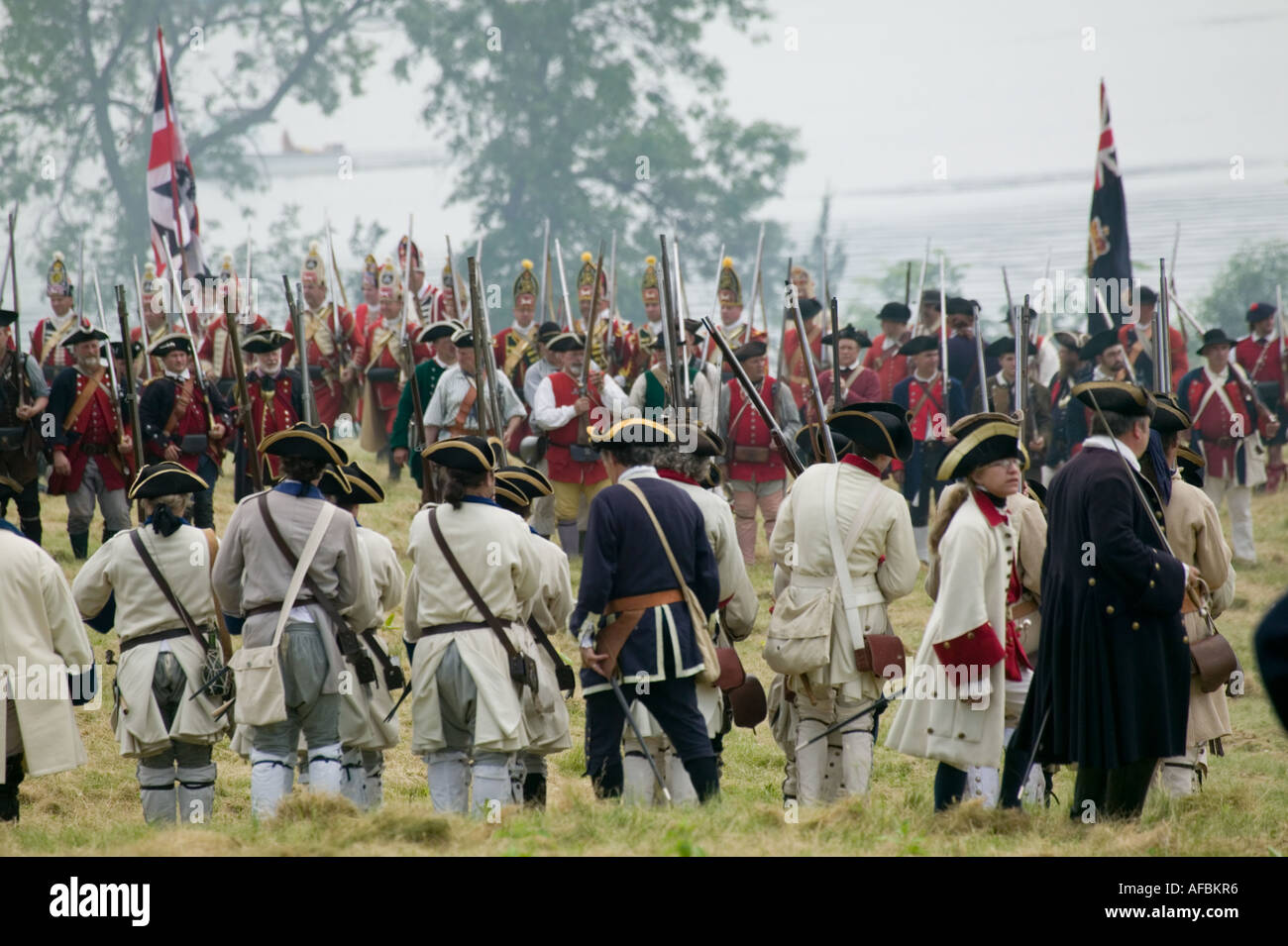 Fort Ticonderoga New York annuale di Grand Encampment rievocazione storica della battaglia decisiva in francese la guerra di indiano Foto Stock