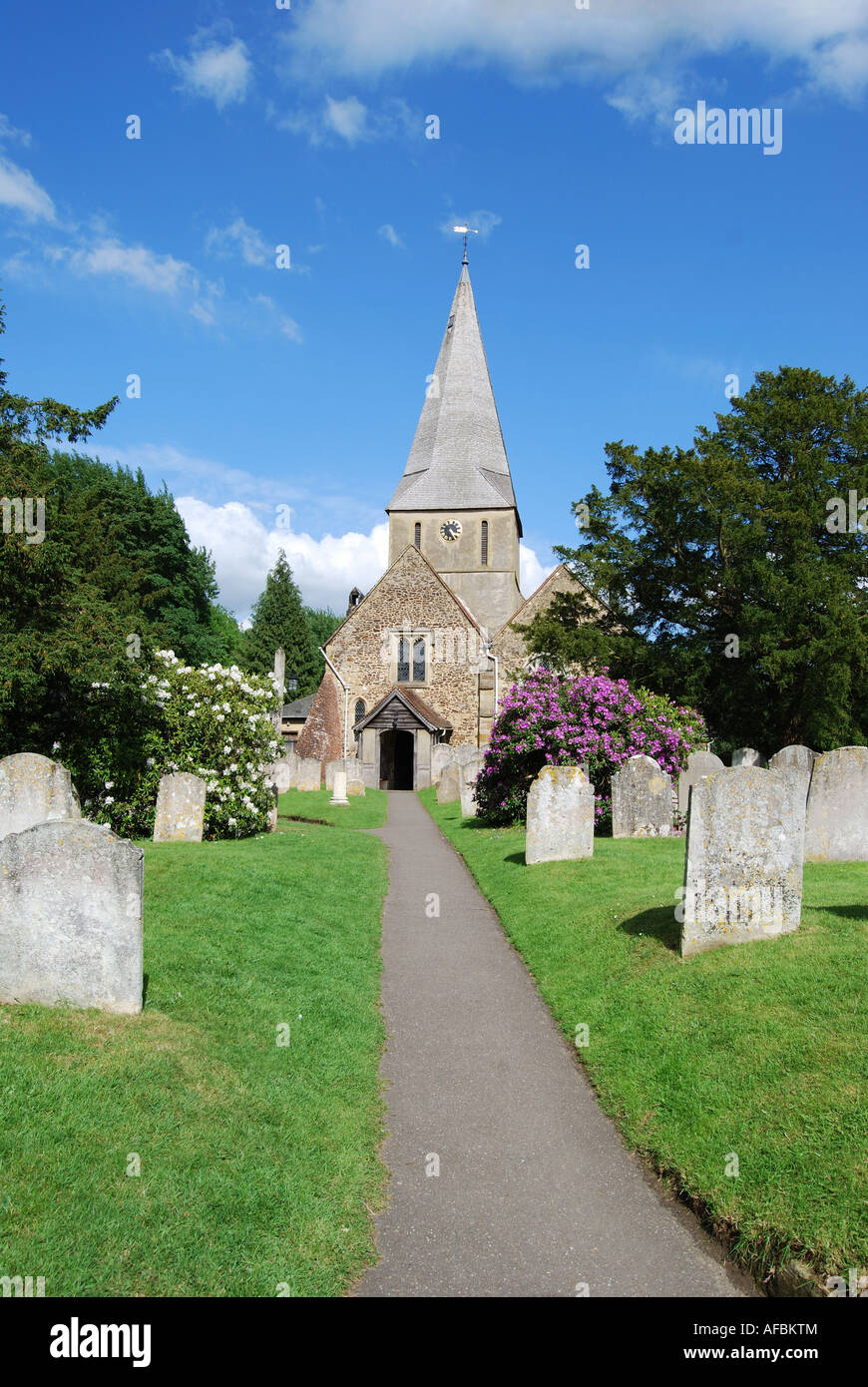 St James Church, Shere, Surrey, England, Regno Unito Foto Stock