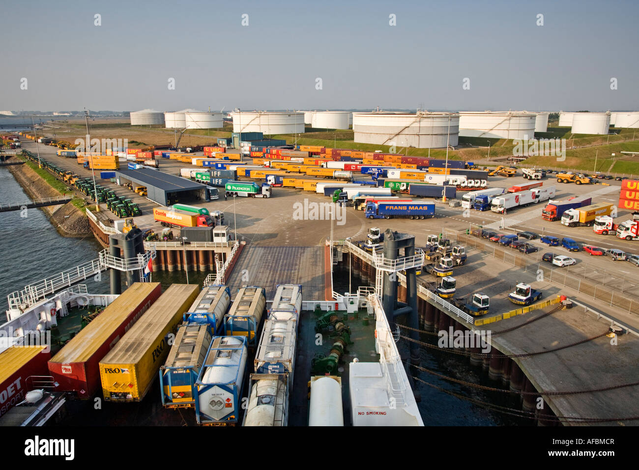 Rotterdam Europoort terminal portuali, Paesi Bassi, Olanda Foto Stock