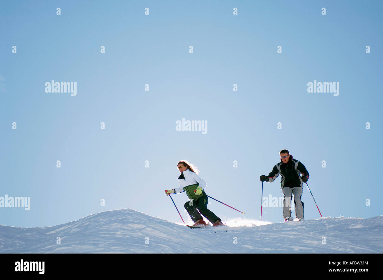 Austria Salisburghese e in un paio di sci in montagna Foto Stock