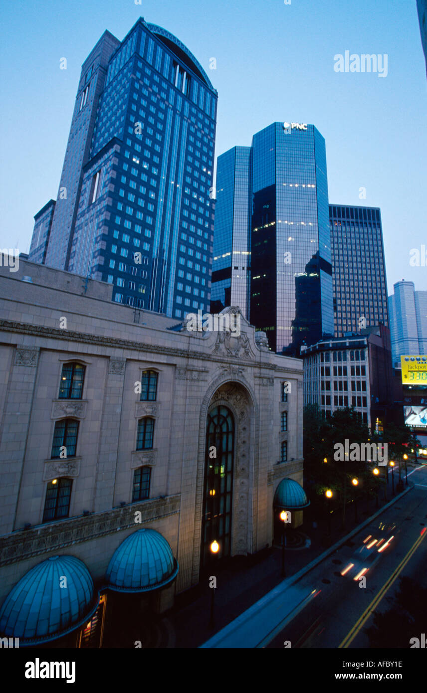 Pittsburgh, Pennsylvania, quartiere culturale, preservazione storica, edificio, architettura, edifici, skyline città, centro, città cen Foto Stock