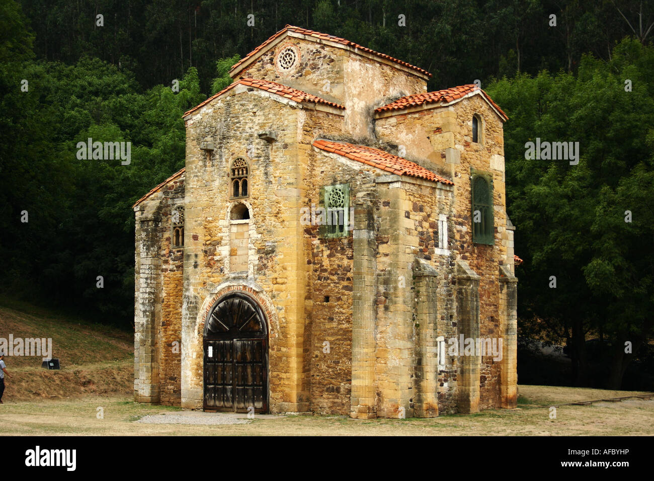 San Miguel de Lillo, edificio preromanici nel Monte del Naranco, Oviedo, Asturias Spagna Foto Stock