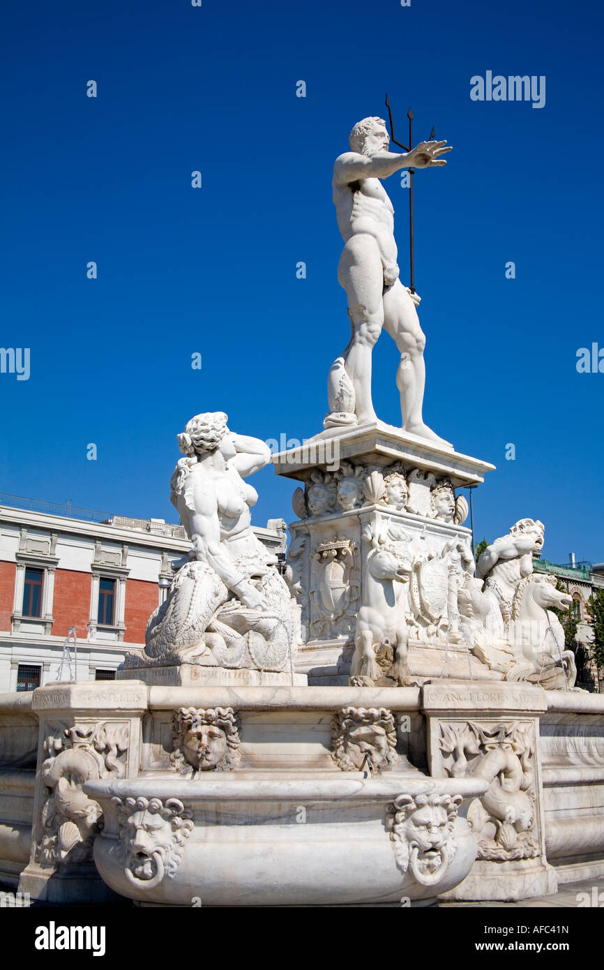 Nettuno s Fontana città di Messina Sicilia Italia Foto Stock