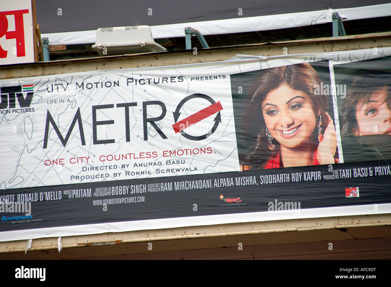 Poster per il film di Bollywood "la vita in un metro' dotate di Shilpa Shetty, India Foto Stock