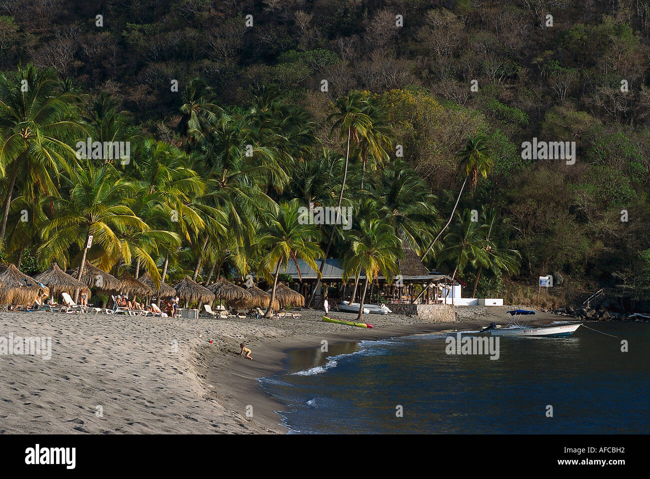 Anse Chastanet spiaggia, nei pressi di Soufriere Saint Lucia Foto Stock