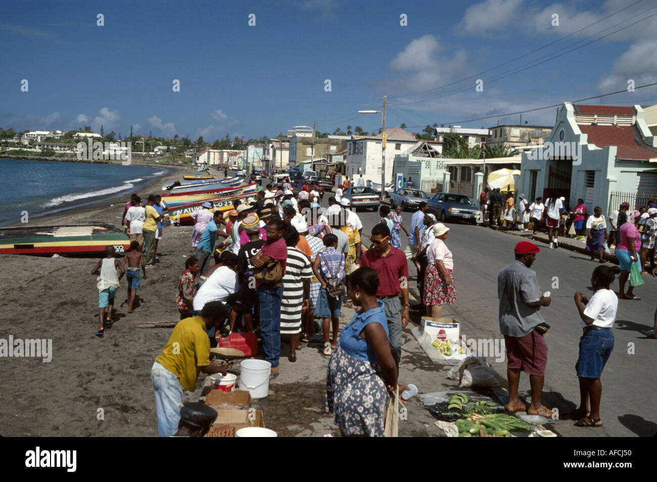 St. Kitts, Nevis, West Indies, Leeward Islands, Caribbean Sea Water Lesser Antilles, Tropics, clima caldo, Basseterre Bay Water, Basseterre, Bay Water Foto Stock