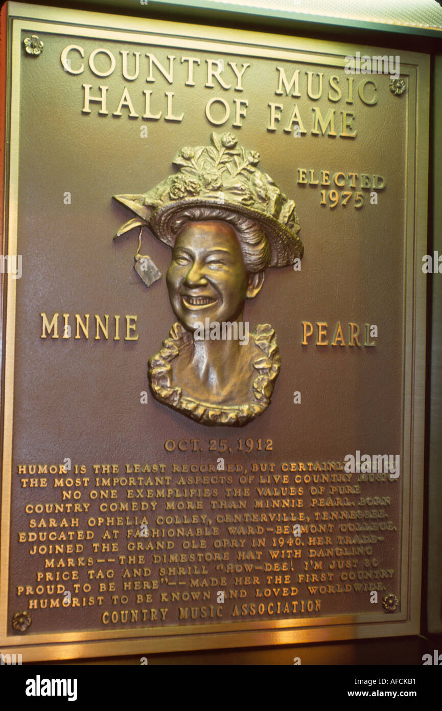 Nashville Tennessee,Country Music City,Country Music Hall of Fame Minnie Pearl Plaque TN050,TN050 Foto Stock