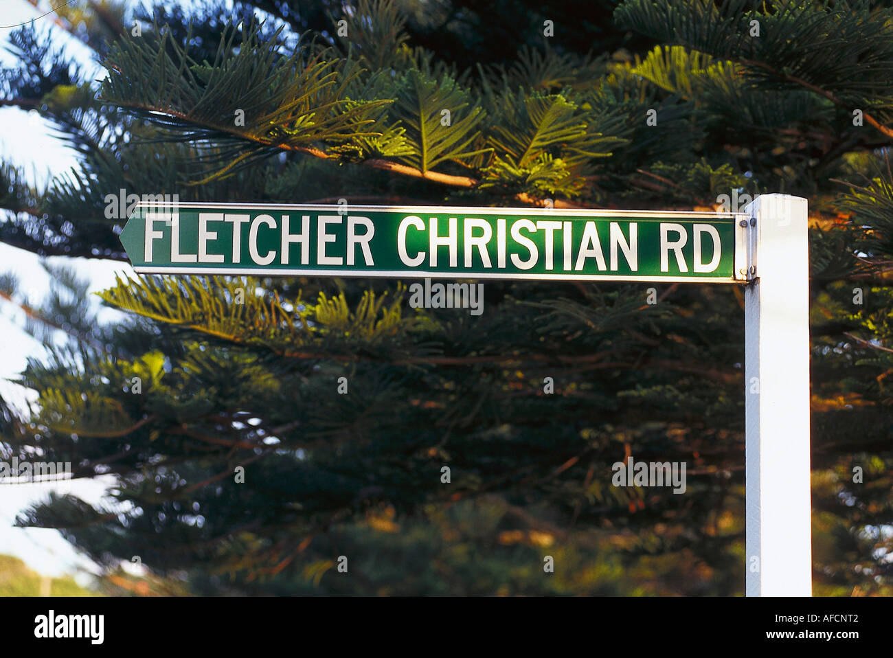 Cartello stradale, Norfolk Island in Australia Foto Stock