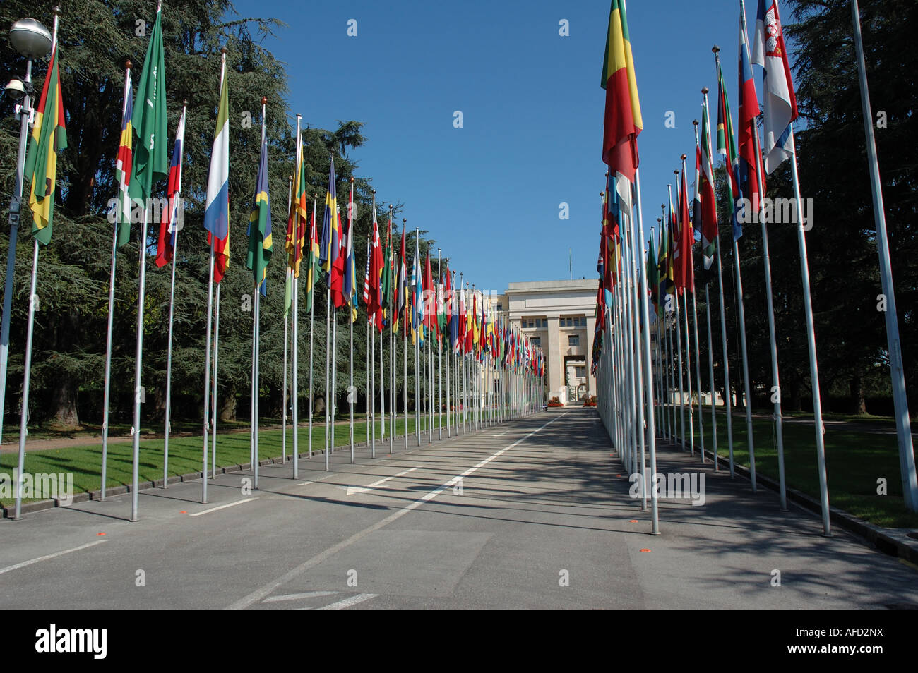 Palazzo delle Nazioni Unite a Ginevra, Svizzera Foto Stock