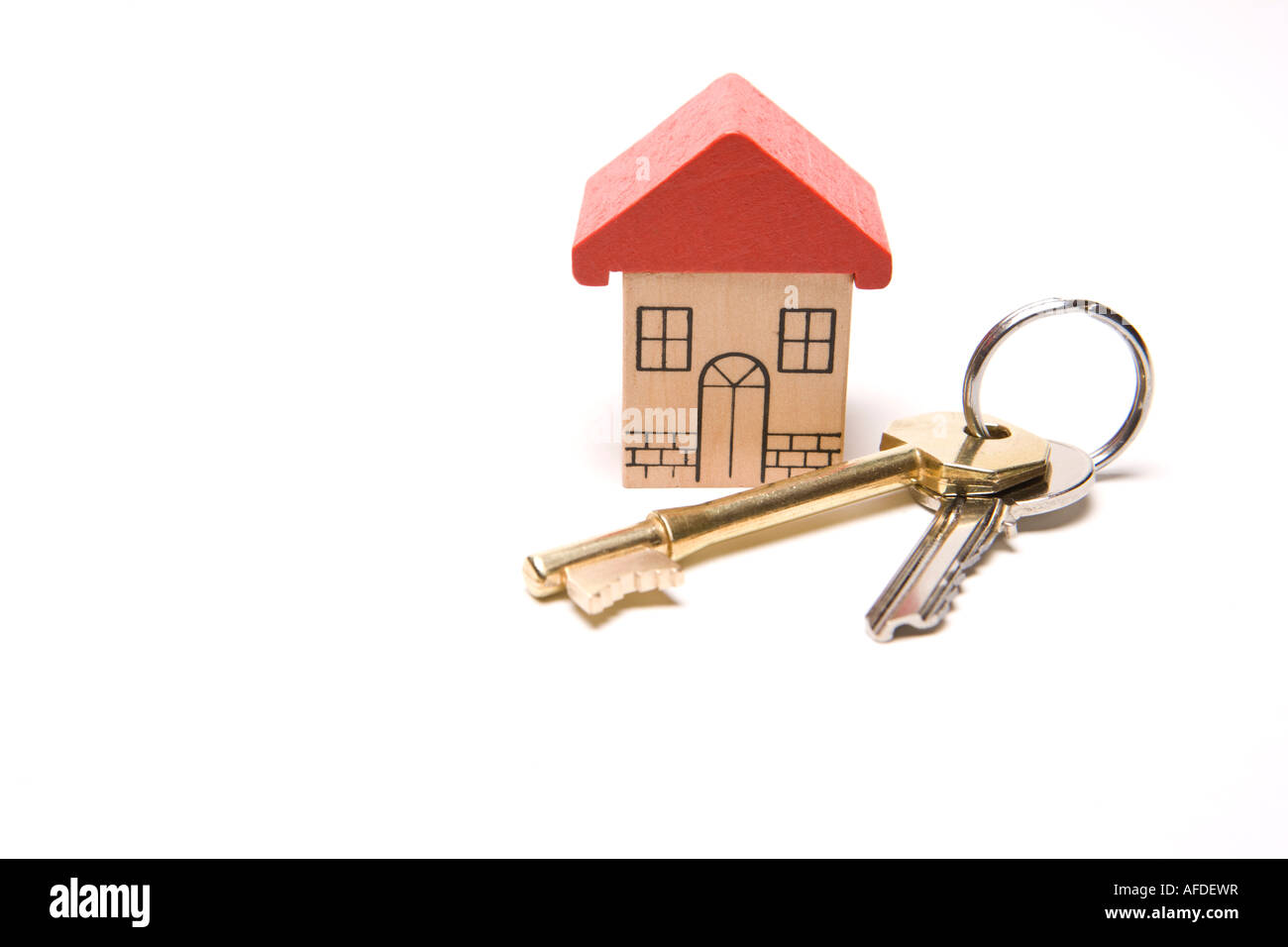 Proprietario home sweet home prima volta acquirente le chiavi di casa alla nuova proprietà Foto Stock