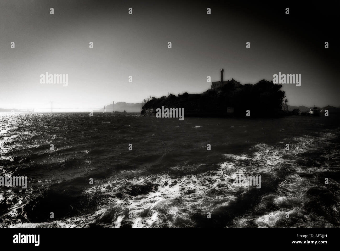 La roccia - Isola di Alcatraz (penitenziario federale da 1934-1963). La baia di San Francisco. In California, Stati Uniti d'America. Foto Stock