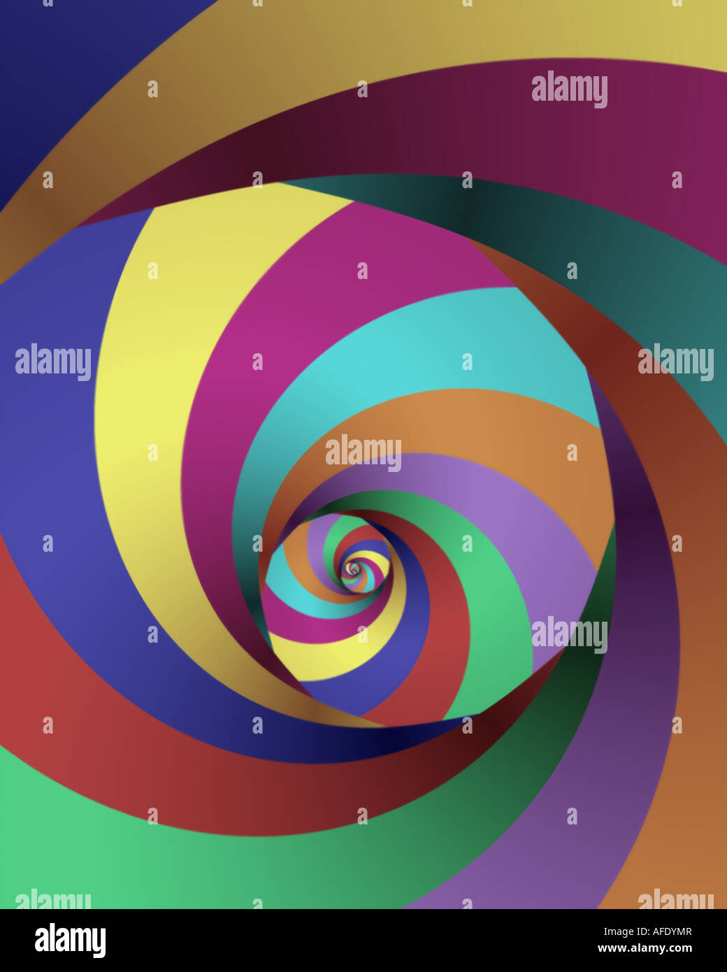 Abstract frattale della spirale strisce rotante Foto Stock