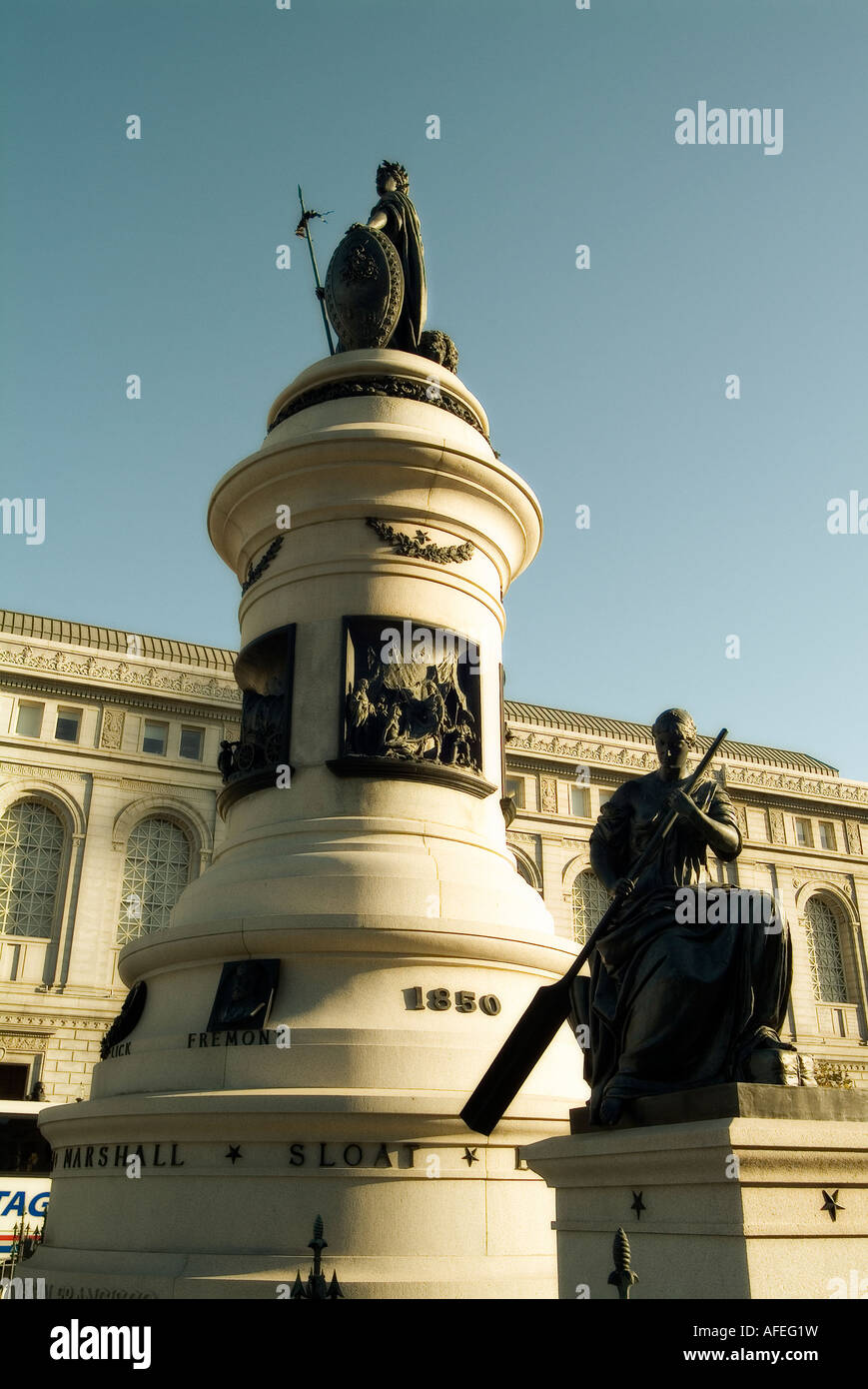 I Pionieri monumento (1894). Il Civic Center di San Francisco. Lo Stato della California. Stati Uniti d'America. Foto Stock