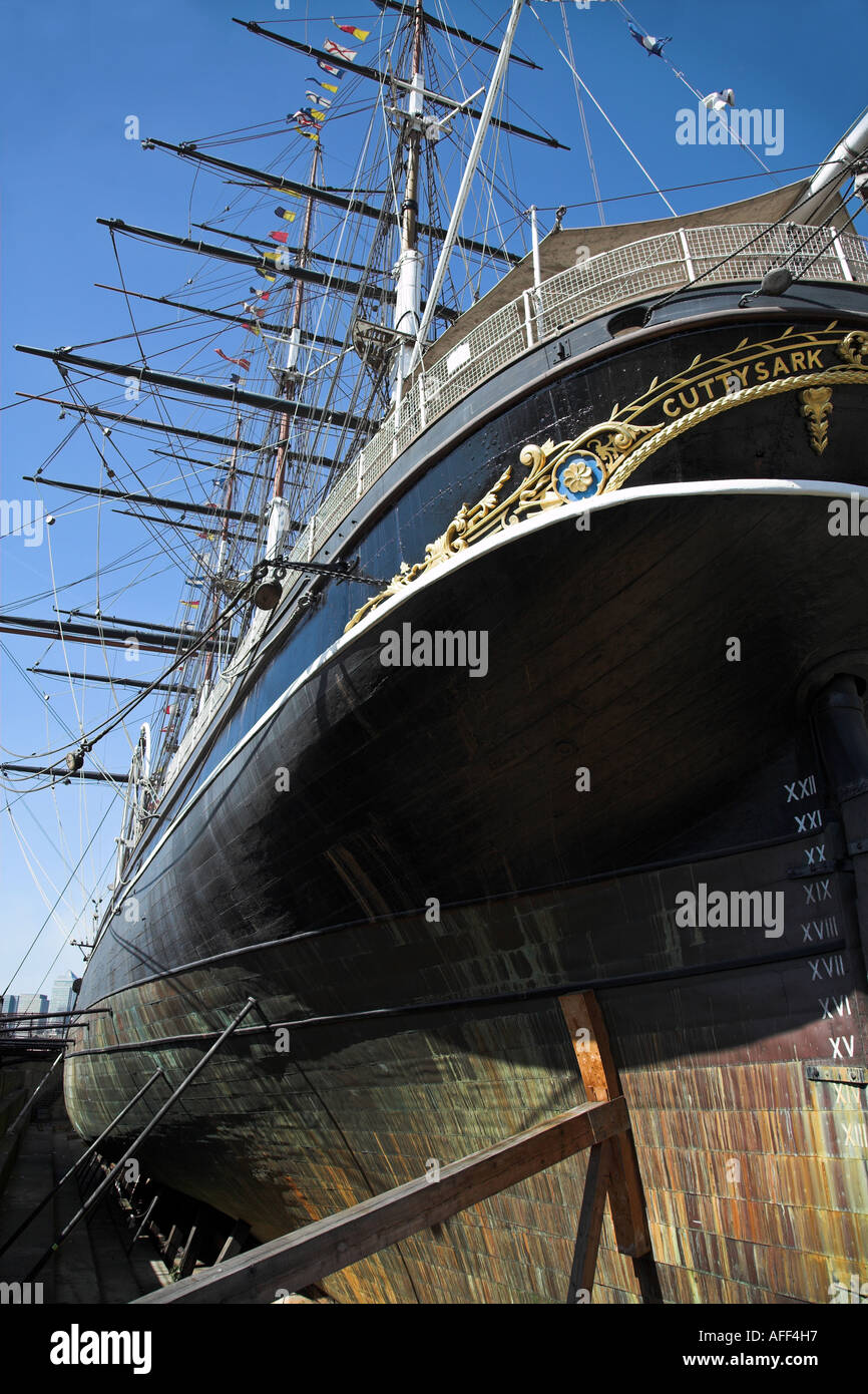 Cutty Sark Clipper Ship London Greenwich Foto Stock