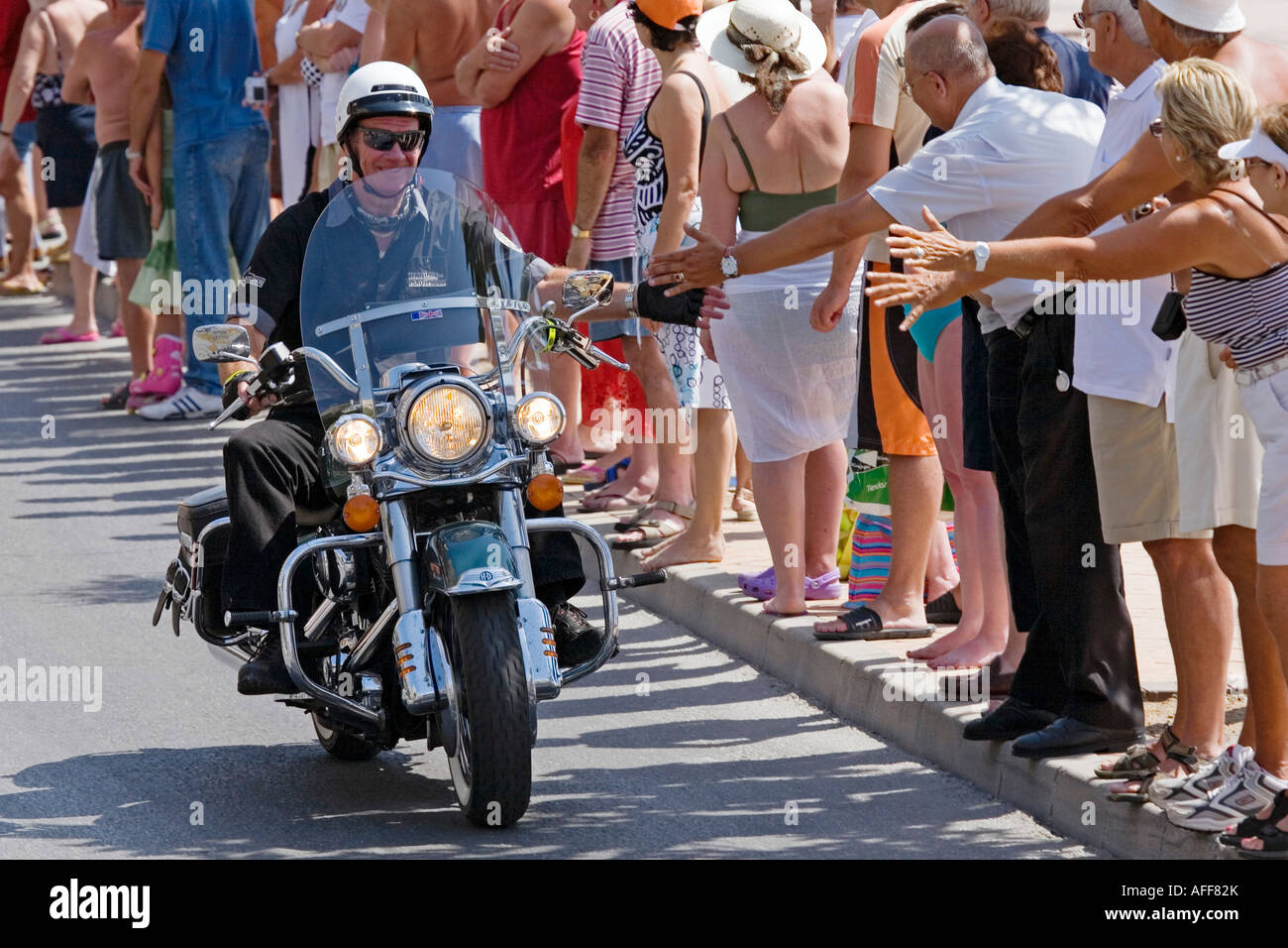 Gli automobilisti in una Harley Davidson concentrazione Foto Stock