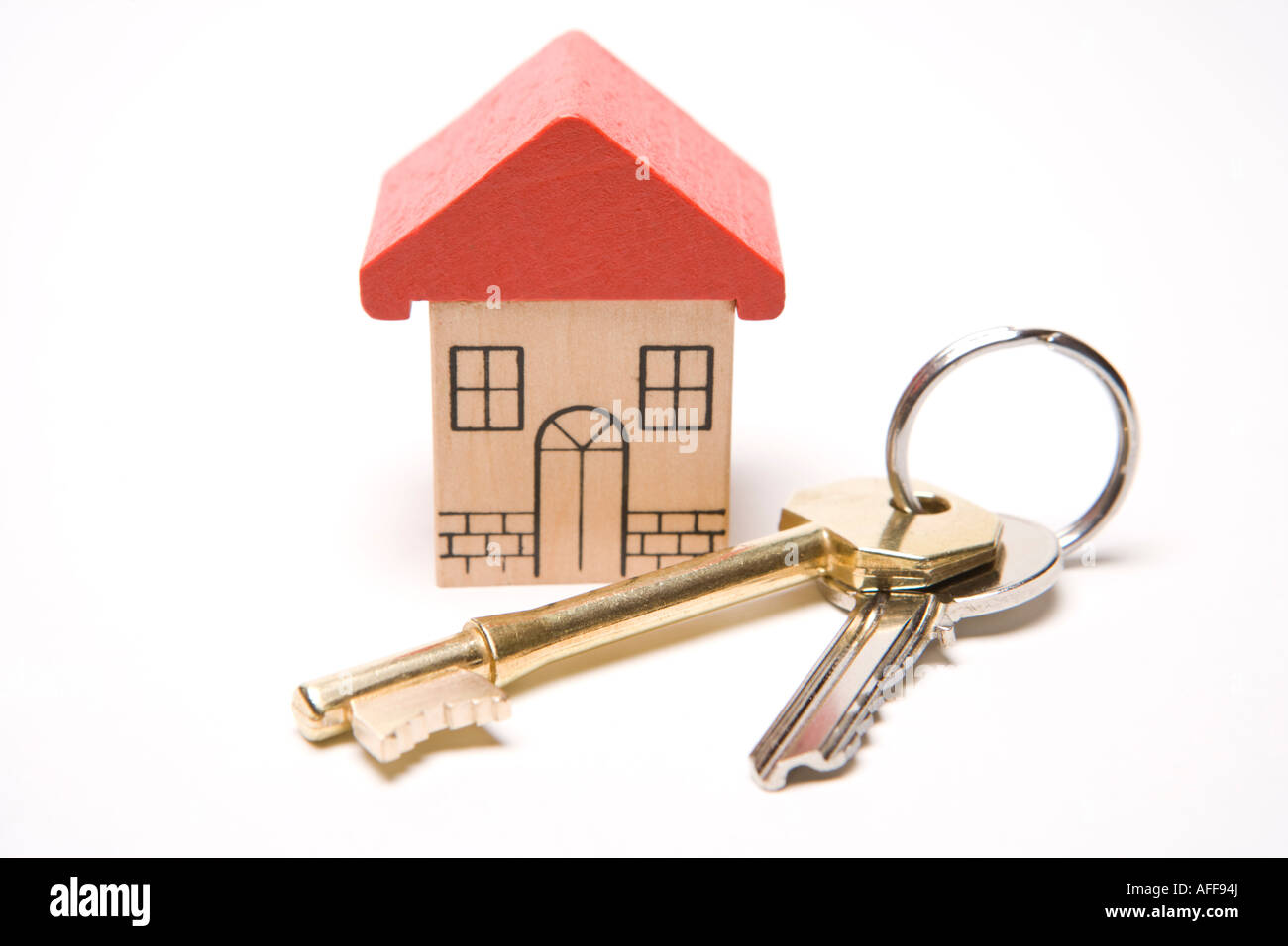 Casa propriet in vendita con sportello anteriore le chiavi di casa Foto Stock
