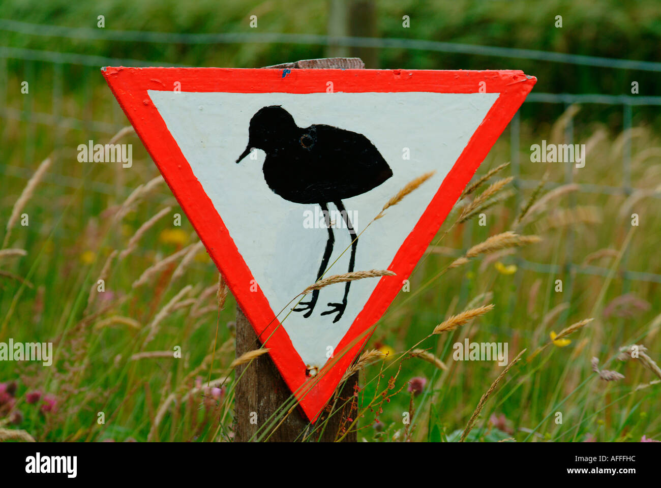 Home reso rspb bird signpost North Uist isola delle Ebridi Scozia gb uk Foto Stock