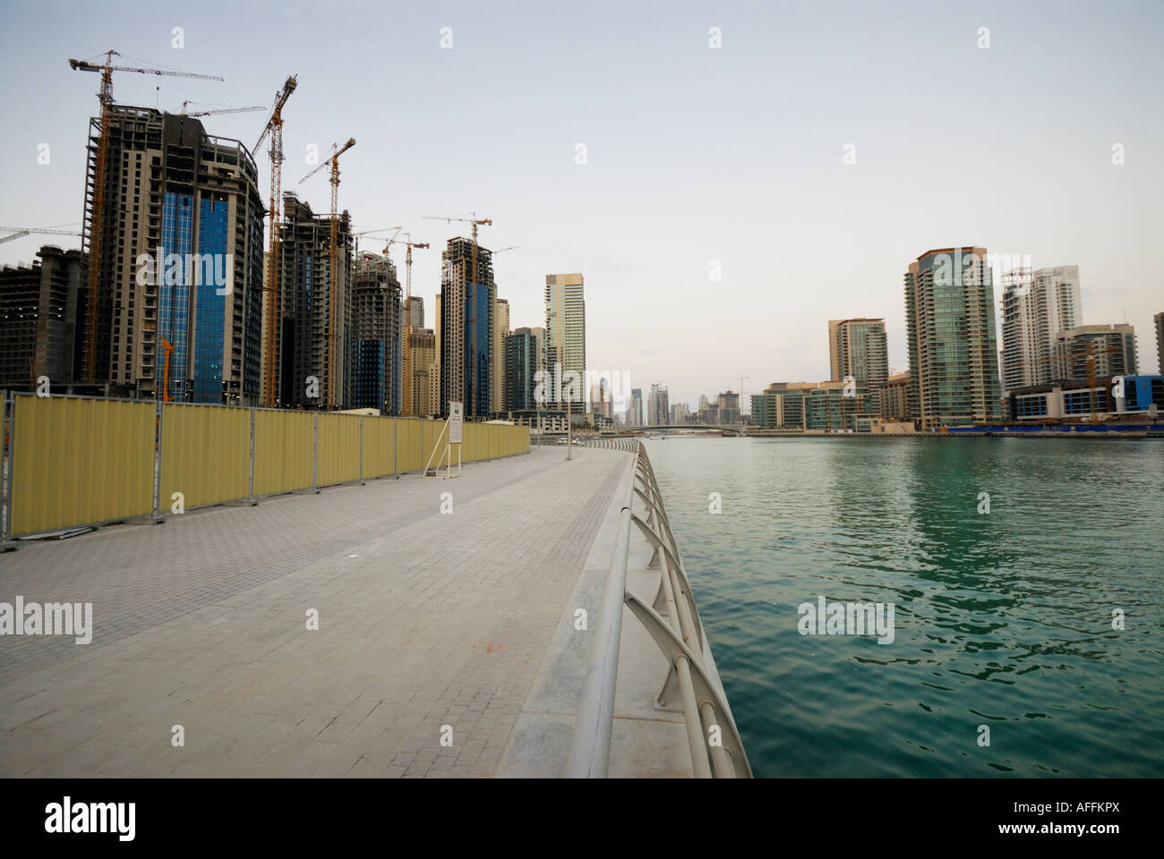 Dubai Marina in costruzione, Dubai, Emirati Arabi Uniti Foto Stock